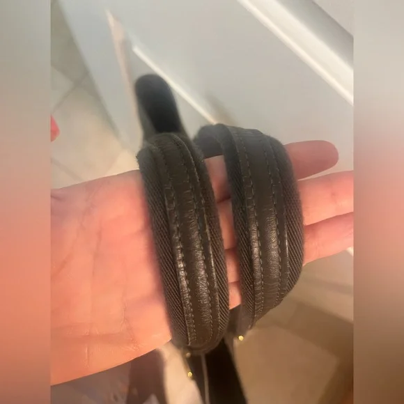 $1,280 LOUIS VUITTON Mini Lin “Lucille” GM Tote Bag, Green Canvas/Brown Leather - Picture 7 of 17